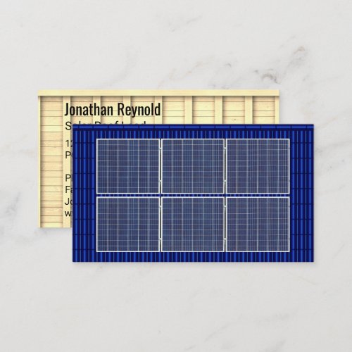 Double_Sided Rooftop Solar Energy Blue Roof Business Card