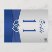 Double-sided Royal Blue and Silver Table Number (Back)