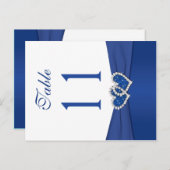 Double-sided Royal Blue and White Table Number (Front/Back)
