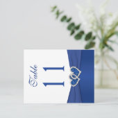 Double-sided Royal Blue and White Table Number (Standing Front)