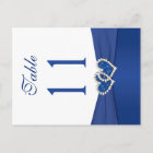 Double-sided Royal Blue and White Table Number