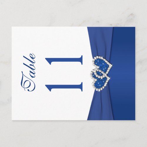 Double_sided Royal Blue and White Table Number