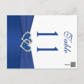 Double-sided Royal Blue and White Table Number (Back)
