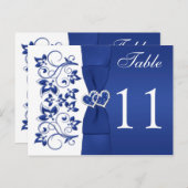 Double-sided Royal Blue and White Table Number 2 (Front/Back)
