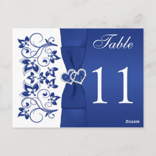 Double-sided Royal Blue and White Table Number 2