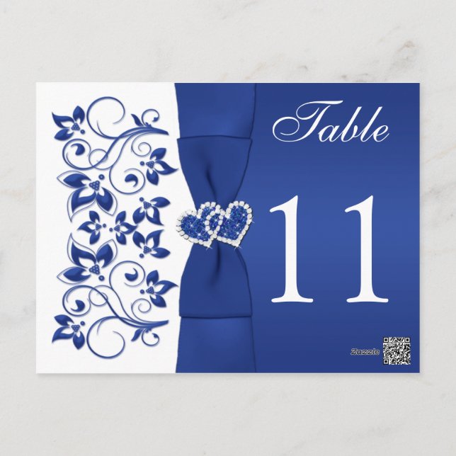 Double-sided Royal Blue and White Table Number 2 (Back)