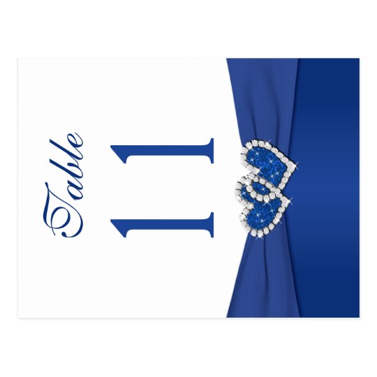 Download Double-sided Royal Blue and White Table Number Postcard ...