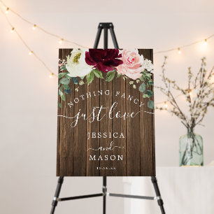 Double Sided Rustic Wedding Welcome - Favors Sign