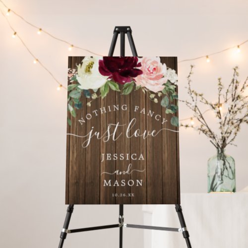 Double Sided Rustic Wedding Welcome _ Favors Sign