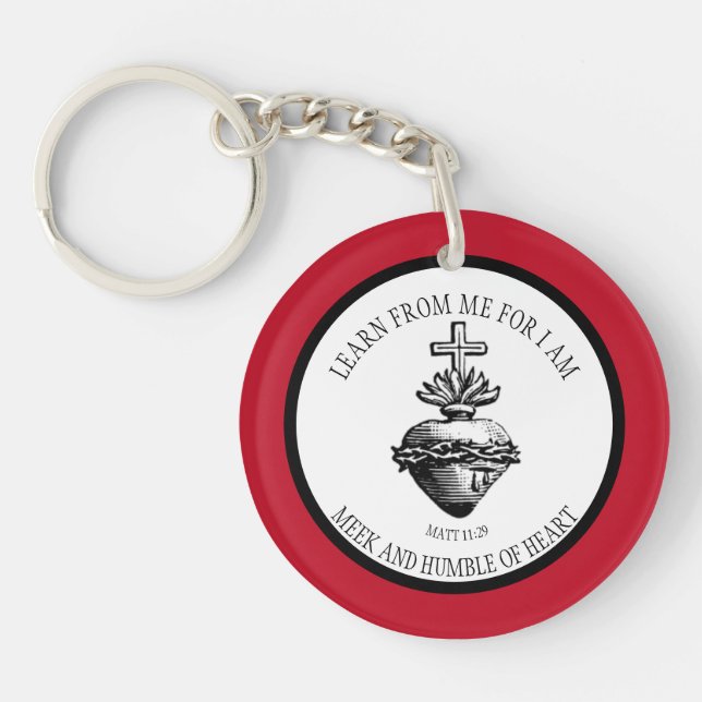 Double Sided Sacred Heart Jesus Catholic Keychain (Front)