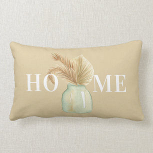 Double-sided sand mustard teal vase Boho custom  Lumbar Pillow