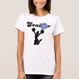 Double Sided Senior Cheerleader Blue & Gray T-Shirt