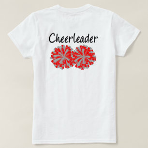 Double Sided Senior Cheerleader Red Gray T-shirt