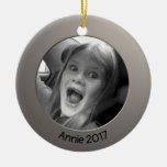 Double Sided Silver 2 X Custom Photo And Text Ceramic Ornament at Zazzle