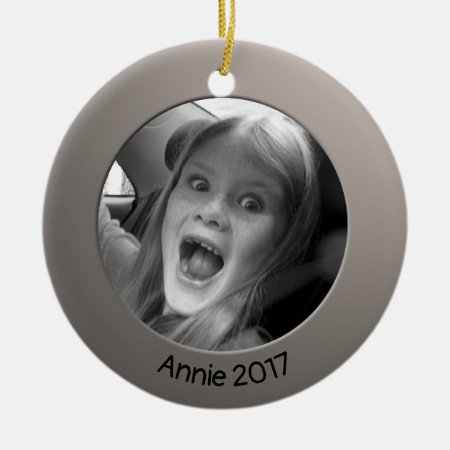 Double Sided Silver 2 X Custom Photo And Text Ceramic Ornament