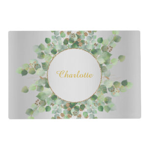 DOUBLE SIDED SILVER EUCALYPTUS BRANCH PLACEMAT