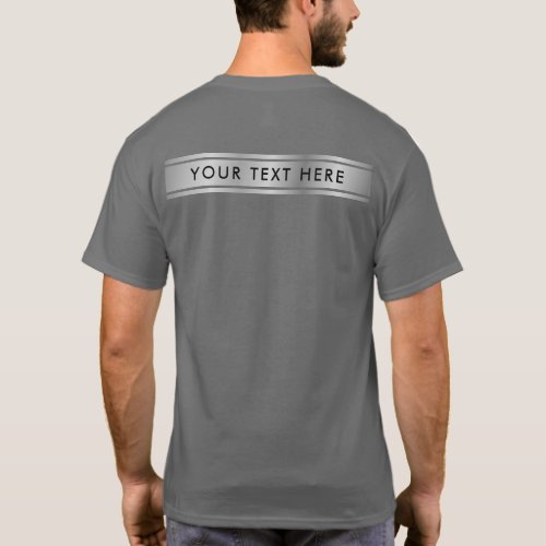 Double_Sided Silver Look Template Add Text Mens T_Shirt