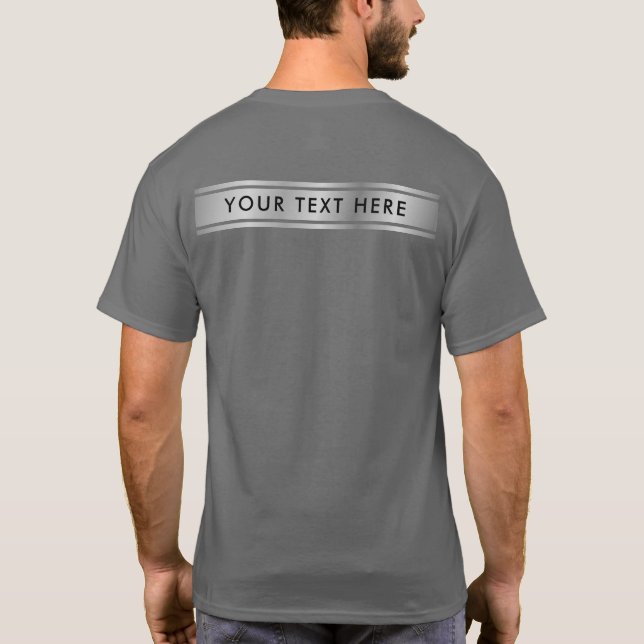 Double-Sided Silver Look Template Add Text Men's T-Shirt (Back)