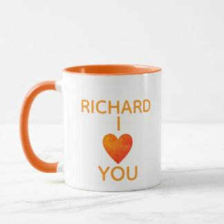 Double Sided Simple & Sweet I love You Custom Name Mug