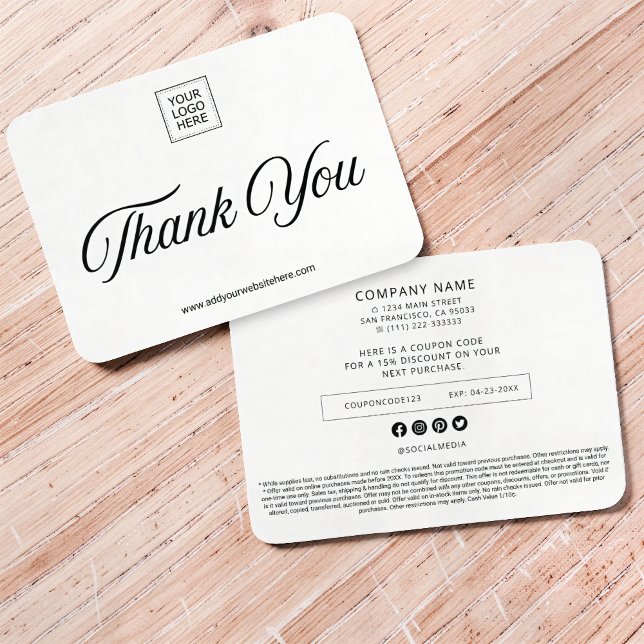 Double-Sided Small Business Packaging Insert  Note Card (Creator Uploaded)
