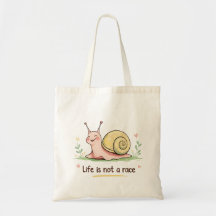 Double-Sided Snail Tote | Life Is Not a Race