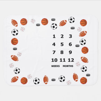 Double Sided Sports Baby Milestone Blanket