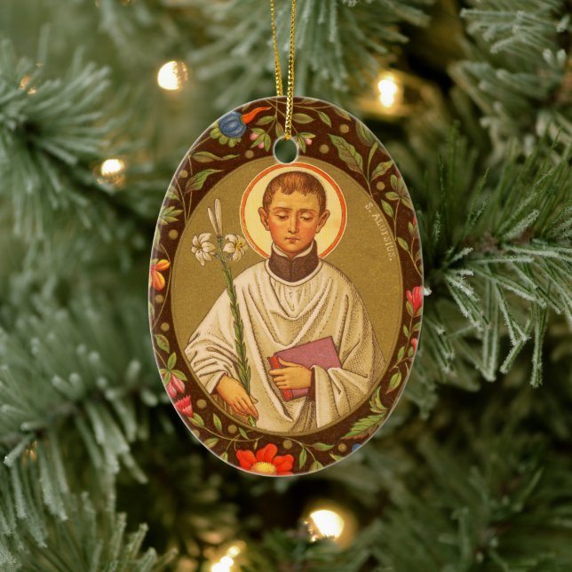 Double-Sided St. Aloysius Gonzaga (PM 01) Ceramic Ornament (Tree)