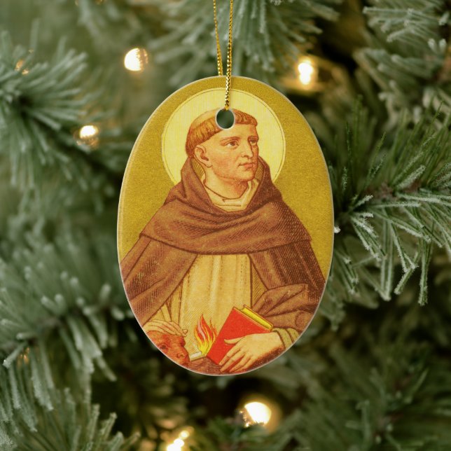 Double-sided St. Dominic de Guzman (PM 02) Ceramic Ornament (Tree)