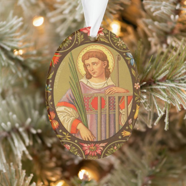 Double-Sided St. Lawrence of Rome (PM 04) Acrylic Ornament (Tree)