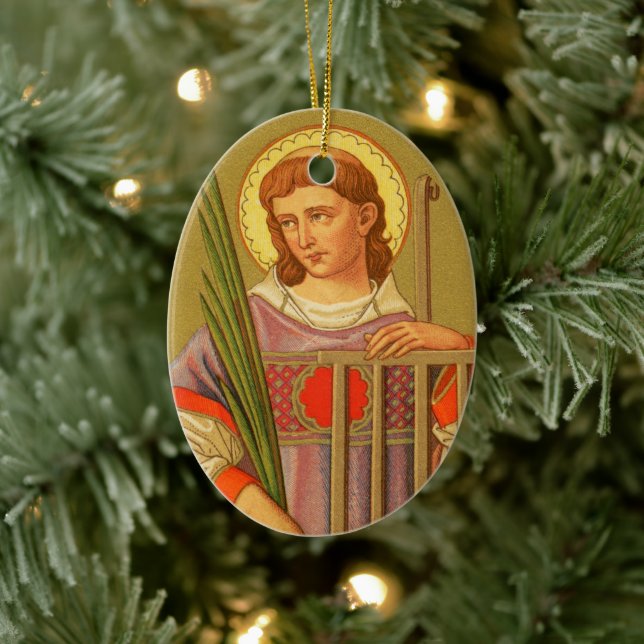 Double-Sided St. Lawrence of Rome (PM 04) Ceramic Ornament (Tree)