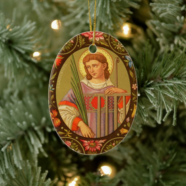 Double-Sided St. Lawrence of Rome (PM 04) Ceramic Ornament (Tree)