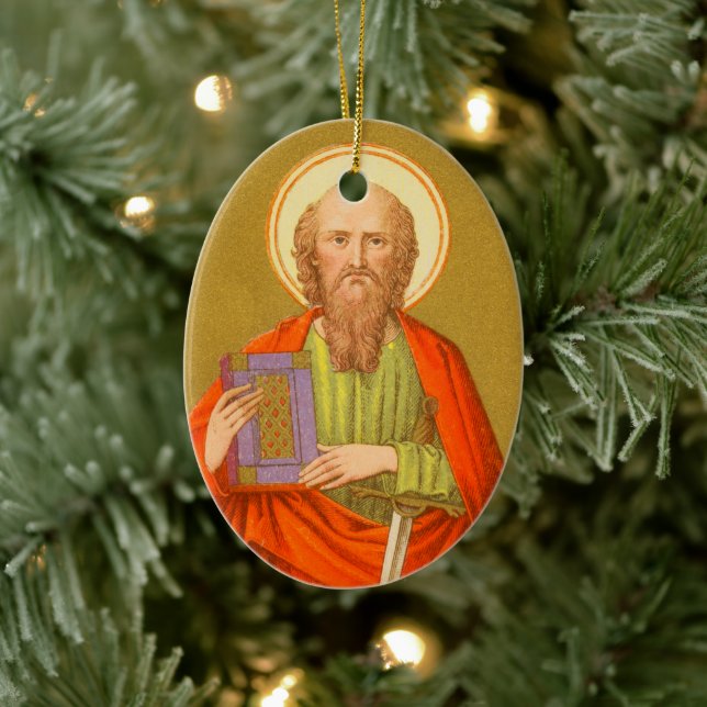 Double-Sided St. Paul the Apostle (PM 06) Ceramic Ornament (Tree)