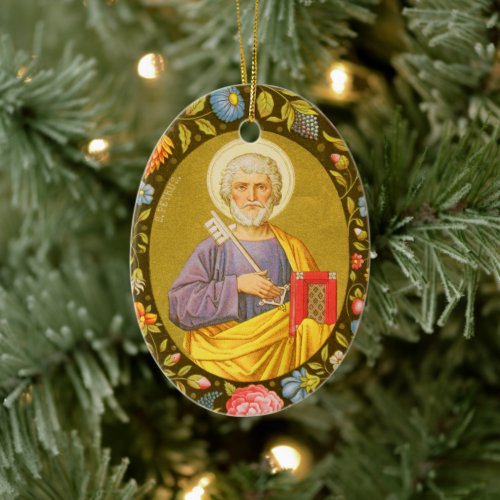 Double_Sided St Peter the Apostle PM 07 Ceramic Ornament