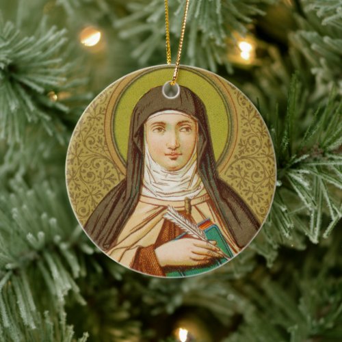Double_Sided St Teresa of Avila SNV 27 Circle Ceramic Ornament