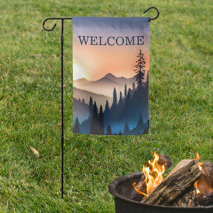  Double Sided Sunrise Over the Mountains Welcome  Garden Flag