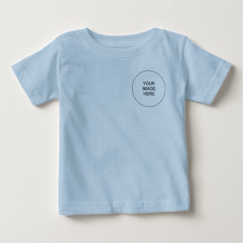 Double Sided Template Add Text Picture Blue Baby Baby T_Shirt