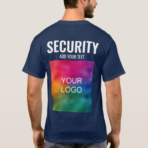 Double Sided Template Mens Navy Blue Security T_Shirt