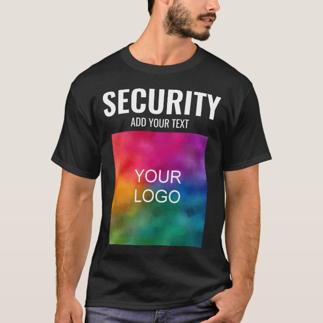 Double Sided Template Modern Mens Security T-Shirt (Front)