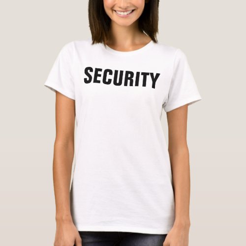 Double Sided Template Womens Black White Security T_Shirt