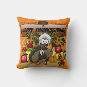 Double Sided Thanksgiving and Halloween Decor Throw Pillow