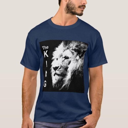 Double Sided The King Modern Pop Art Lion Head T_Shirt