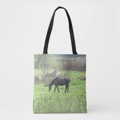 Double Sided Tote Bag with Pretty Horses