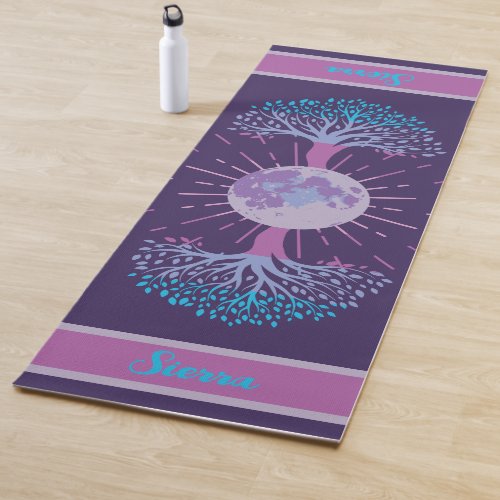 Double Sided Tree of Life Moon Yoga Mat