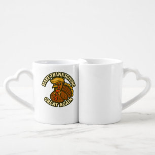 Double-Sided Trumpkin Pumpkin – Make America Again Coffee Mug Set