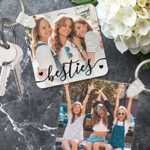 Double Sided Two Photo Best Friend Keychain