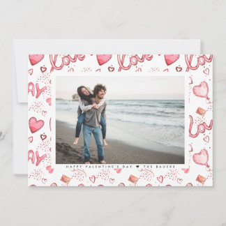 Double Sided Valentine's Photo Card | Red Love