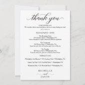 Double Sided Wedding Itinerary - Wedding Welcome Invitation (Back)