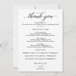 Double Sided Wedding Itinerary - Wedding Welcome Invitation | Zazzle