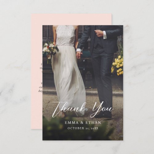 Double Sided Wedding Thank You Card with Photo