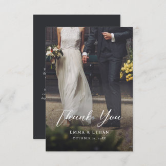 Double Sided Wedding Thank You Card with Photo